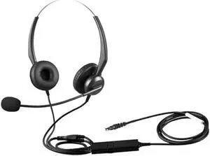 Aomoproing Wantek Call Center Phone Headset Headphones Ear Phone for Polycom SoundPoint IP Phone Series NEC Nortel AVAYA VOIP Telephone