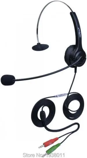 Aomoproing Dual 3.5mm plug call center headset,computer laptop notebook headset PC headphone 2X3.5mm plug headphone