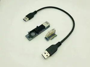 PCI-E X1 Extender Cable USB 3.0 Power SATA Extension Cord PCI Express 1X Riser Expansion Card for PC Network Cards Graphics Card