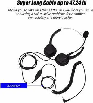 Aomoproing 2.5mm Call Center Headset 360 degree Rotation Noise Cancelling Telephone Headset for Panasonic Phone Earphones headphones