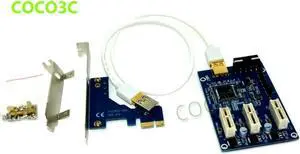 1 to 3 PCI express 1X slots Riser Card PCIe x1 to external 3 PCIe slot adapter PCI-e Port Multiplier Card