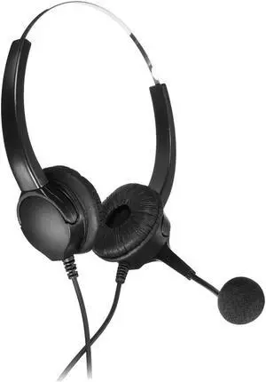 Aomoproing Leory High Quality Binaural Headphone Handsfree Call Center Telephone Corded Headset Headphone With Mic Noise Cancelling