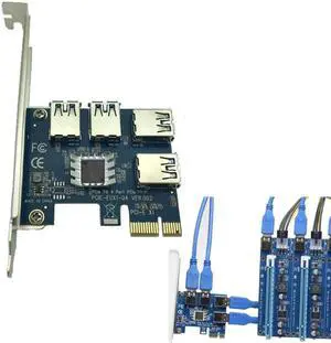 PCI E PCI Express Card Expand Cards Board PCIE 1 to 4 USB 3.0 Adapter 1x to 4 port 16x Adaptor Riser Card for Bitcoin BTC Mining