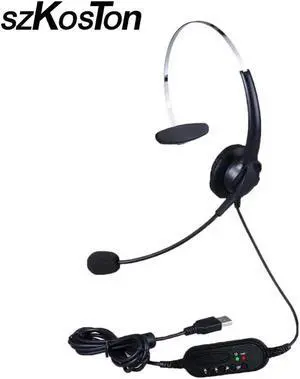 Aomoproing Business USB Headset Hands headphones Rotatable Adjustable Earphone Call Center Noise Cancelling With Mic For PC Laptop