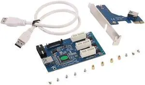 PCI-e Express 1X to 3 Port 1X Switch Multiplier HUB Riser Card USB3.0 Cable Hub Riser