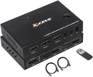 2.0 KVM switch With Audio 2 Ports 2 in 1 out Sharing 2 USB Devices Switch Switcher For PC Computer Printer Keyboard Mouse