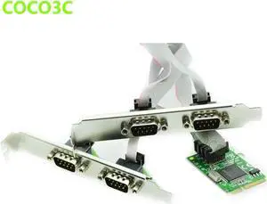 Mini PCI Express 4 Serial ports Controller card mini PCIe to DB9 RS232 Adapter Card mini PCI-E COM Card MCS9904