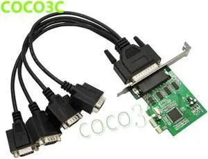 MOSCHIP MCS9904 PCI express 4 ports Serial PCI-e 1x card Multi RS232 DB9 COM port to PCIe I/O Card with low profile bracket