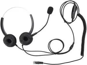 Aomoproing Crystal headsets Earpiece RJ9 Call Center Headset Noise Cancelling Call Center Headphones with Comfortable Wear 2018 style