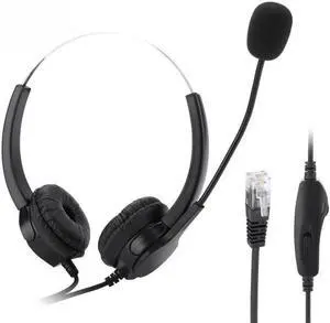 Aomoproing H800D-RJ9 Crystal Call Center Headset Noise Cancelling Call Center Headphones with Comfortable Wear