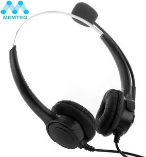 Aomoproing MEMTEQ 4Pin RJ11 Call Center Telephone Monaural Corded Headset Noise Canceling Headphone Microphone Earphone