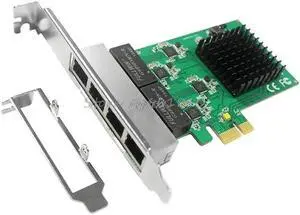 10/100/1000M PCI-E PCI Express to 4x Gigabit Card 4 Port Ethernet Network Adapter