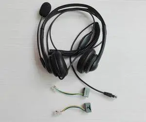 Aomoproing Professional RJ11 plug monaural call center telephones headset phone headphones with 2 adapters for all telephones