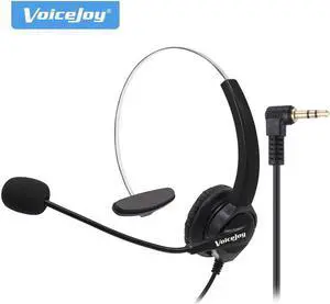 Aomoproing 2.5mm plug headset Call Center phone Headset Noise Cancelling Headphone with Microphone for Linksys SPA 921 SPA 922 Polycom etc