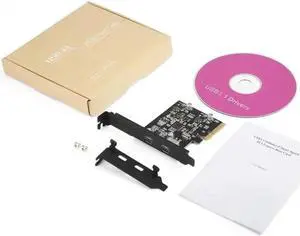 2 Type C Ports USB 3.1 (10Gbps) PCI-E PCI Express Card Expansion Card Host Card Hub Controller Adapter ULS-U31P2AS-2C