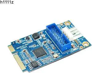MINI PCIE to USB 3.0 Adapter Card 4Pin Power Connector MINI PCI E to 19pin USB Front Panel 2 Ports USB 3.0 Expansion Card Riser