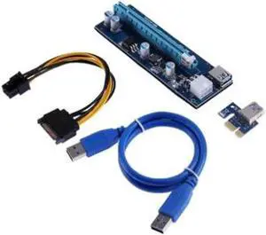 Pico PSU VER006 PCI-E Riser Card PCIE 1X 16X Extension Adapter 60CM USB 3.0 Cable SATA 4Pin Molex Power for Bitcoin Miner Mining Pico PSU VER006 PCI-E Riser Card PCIE 1X 16X Extension Adapter 60CM USB 3.0 Cable SATA 4Pin Molex Power for Bitcoin Miner Mining