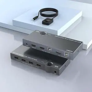 product 4 port usb 2.0 kvm switch 4k 60hz hdmi kvm switcher support 2 PC computer HDMI and USBS Output