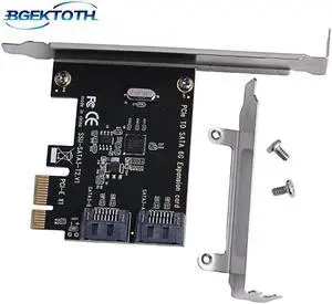 PCIe PCI Express to 6G SATA3.0 2-Port SATA III Expansion Controller Card Adapter