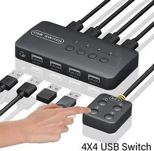 Switch USB Switch Shared Controller Adapter 4 Inputs 4 Outputs For Laptop Computer Printer Keyboard Mouse Monitor