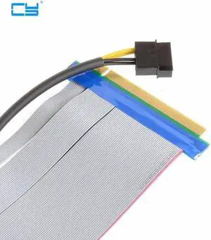 Riser PCI-E x16 pcie pci Express 16X to 16x Riser Extender Card with Molex IDE Power & Ribbon Cable adapter 20cm