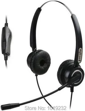 Aomoproing Volume and Mute headset Professional Binaural call center telephone headset with RJ10/RJ9 plug phone headset office headset