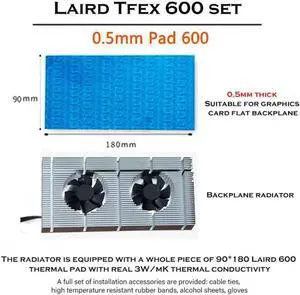 GPU Backplate Radiator Memory Cooler Aluminum Panel + Dual PWM Fan VRAM Heatsink Graphics Card Backplane For RTX 3090 3080 3070 Radiator With 0.5mm Thermal Pad 600