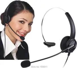 Aomoproing RJ9 plug headset for call center telephone headset with Noise cancelling microphone phone headset for Mitel Norstar Aastra