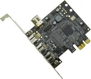 3 ports 1394B + 1 shared 6Pin 1394A PCI-e Controller card PCIe to external Firewire 800 IEEE 1394b Port