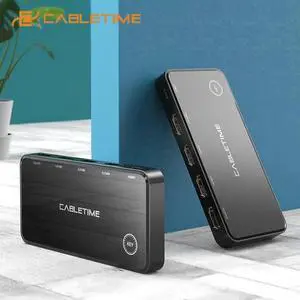 HDMI Switcher 3 in 1 KVM 4K 60Hz HDR Switch Button No Screen Delay for HD Display Laptop Screen Expansion C421