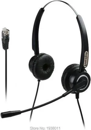 Aomoproing Professional light weight headset for call center office headset with micophone RJ9 plug phone headset Binaural noise cancelling