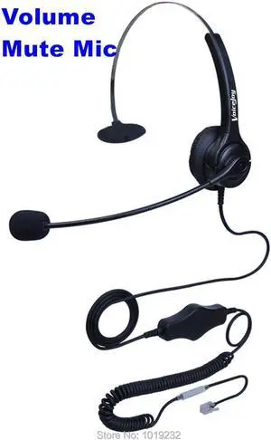Aomoproing Adjustable Volume +Mute function call center headset Professional Anti-noise Telephone headset RJ09 Plug RJ11 plug headset