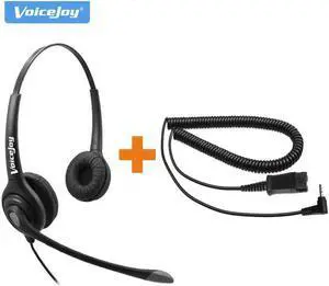 Aomoproing 2.5mm plug headset phone call center Binaural Anti-noise headset,telephone headset QD cord, adjustable Volume Mute switch