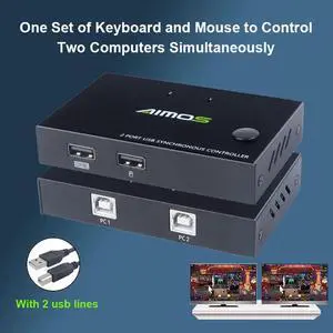 2 Ports USB 2.0 KVM Switcher Splitter Box for 2 PC Sharing Printer Keyboard Mouse USB PC Switch Box Video Display