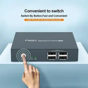 USB KVM Switch HDMI Splitter Keyboard And Mouse Switch HD 4K@30Hz 2 In 1 Out With 4PC USB Port Hub For PC Macbook Laptop