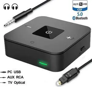 Bluetooth 5.0 CSR8675 Aptx HD Low Latency Optical SPDIF Transmitter Receiver RCA Aux 3.5mm Wireless Audio Music TV Adapter