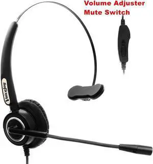 Aomoproing Call Center Volume and Mute Headset for AVAYA 2400 4600 series Nortel Mitel Aspire Hybrex call center headset with RJ9/RJ1 plug