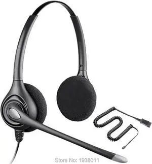 Aomoproing Binaural RJ9 plug Headset QD office call center telephone headset ,2.5mm or 3.5mm plug optional