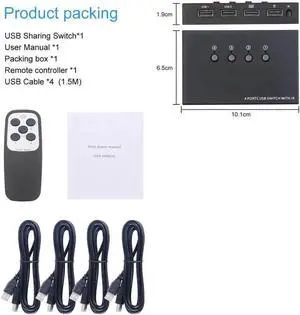 USB 2.0 KVM Switch Splitter Box 4 in 4 Out USB KVM Switch, 4 PCs Sharing 4 USB Devices 2.0 Switch Switcher For PC Computer Printer Keyboard Mouse