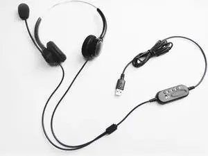Aomoproing 2017 Hands- Call Center USB Plug Binaural Surround Stereo Headset with Mic Microphone Earpiece for Laptop