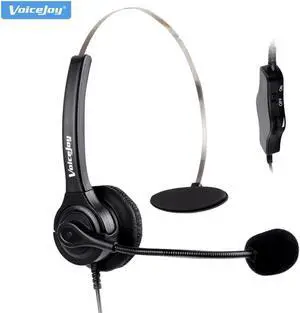 Aomoproing VoiceJoy Volume+Mute Mic RJ9 headset call center headset For Aastra 6757i Mitel 5330 NEC Aspire DT300 DSX Polycom VVX series etc