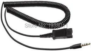 Aomoproing Call center headset QD(Quick Disconnect) cable with single 3.5mm plug for computer,PC,laptop,smartphone,mobile phone ,etc