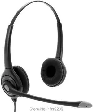 Aomoproing Binaural Noise Canceling Microphone Call Center RJ9 Headset,RJ9/RJ10/RJ12 plug headet QD cable +Mute switch Adjustable Volume