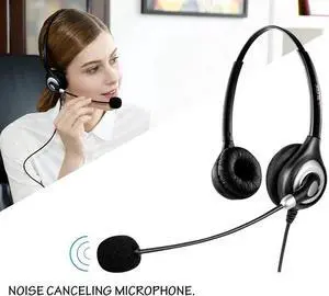 Aomoproing Wantek Corded USB Headsets Stereo Computer Headset with Microphone Noise Cancelling,Call Center,Crystal Clear Chat Ultra Comfort