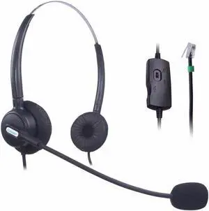 Aomoproing Wantek Call Center Phone Headset for Polycom SoundPoint 300 301 430 501 550 600 601 650 Lazerbuilt Orchid Packet8 IP Telephone