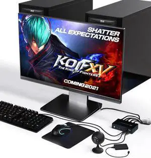 2x1 HDMI KVM Switch 4K 2 Port USB KVM Switch 2 PC 1 Monitor KVM Switch Keyboard Mouse Share Support 4Kx2K@30Hz 3D 1080P