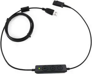 Aomoproing Shippping QD to USB Adapter Heaset Quick Disconnect to USB cable with Volume and Mute Switch for call center headsets