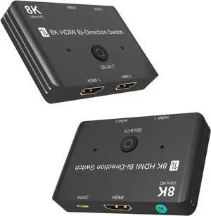 HD 2.1 HDMI-compatible Bi-Directional Switch Splitter 8K@60Hz 4K@120Hz 1 In 2Out 2 In 1Out adapter for Xbox PS5 Projectors