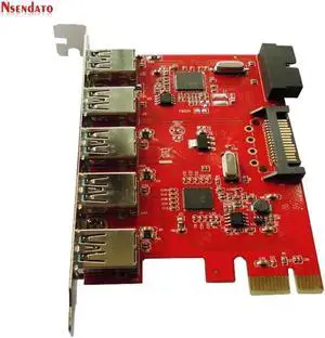 5 Port USB3.0 5Gbps HUB TO PCI-E PCI Express Card Expresscard Adapter 20pin 15pin SATA for XP WIN 7 8