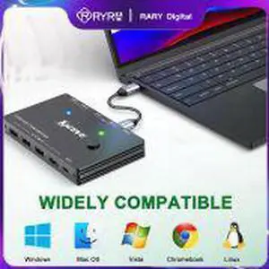 RYRA 2 In 1 Out 4K USB HDMI KVM Switch Box For 2 PC Sharing Keyboard Mouse Printer Plug Paly Video Display USB Swltch Splitter